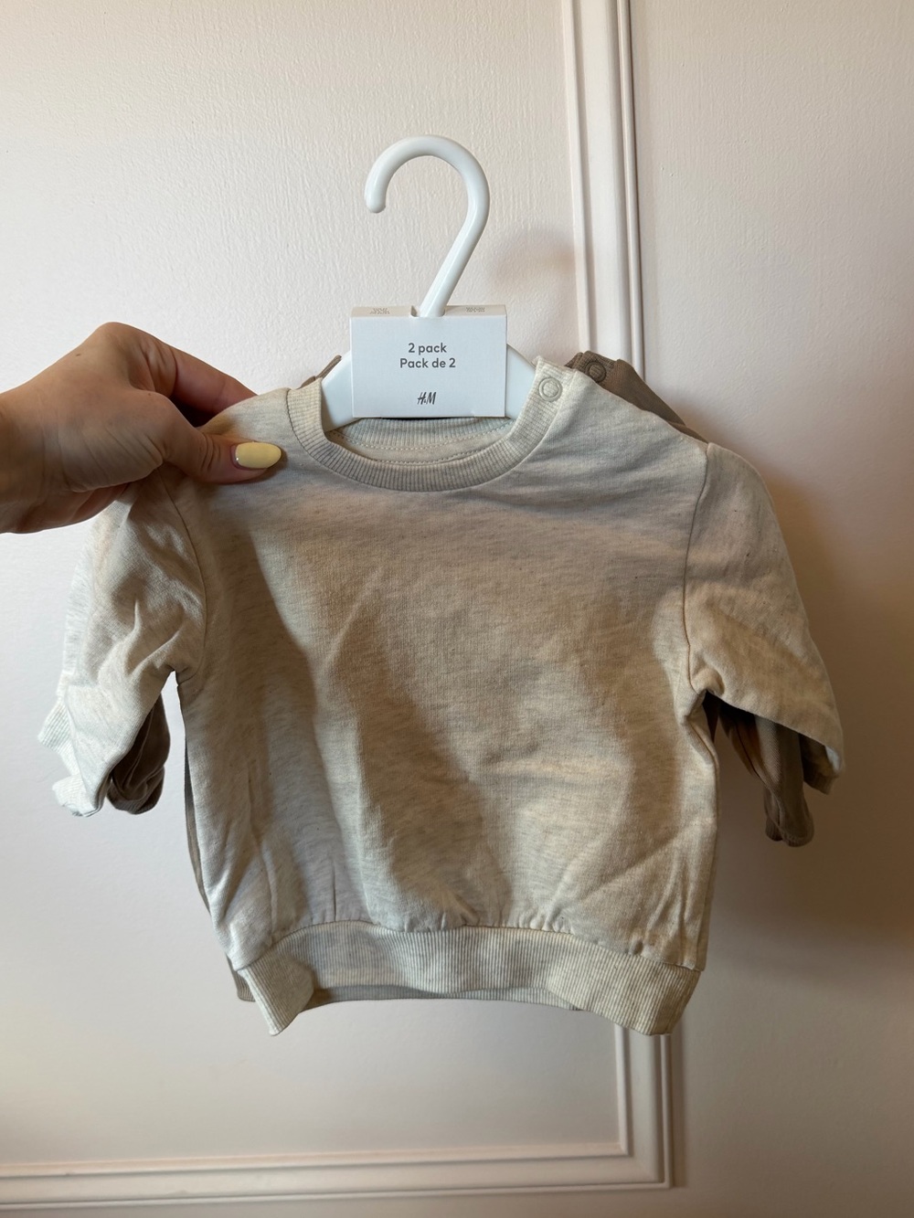 NWT H&M heathered oatmeal and brown two pack sweatshirt set organic cotton